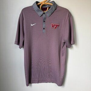 Nike Virginia Tech Striped Short Sleeve Polo Shirt Men's Large